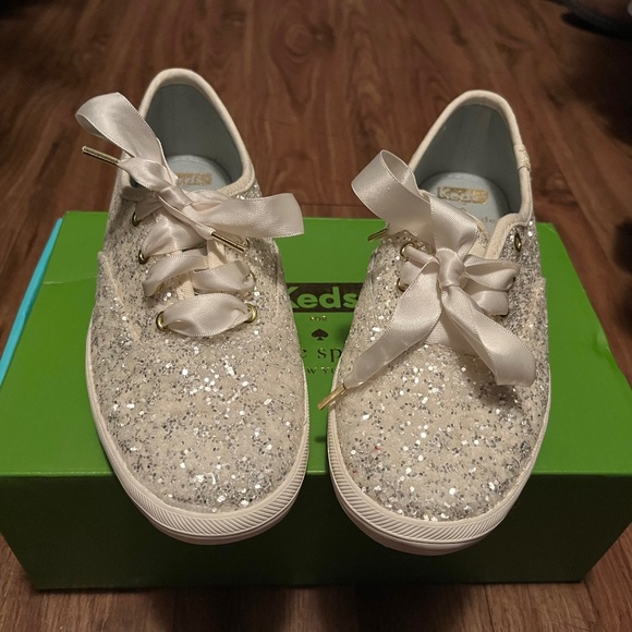 KEDS x Kate Spade cream sparkle sneakers - Picture 1 of 3